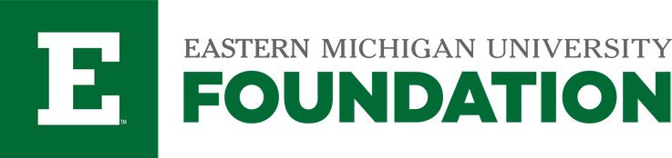 Green, gray, and white eastern michigan university foundation logo