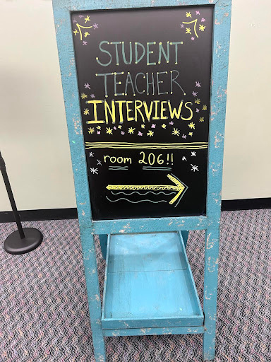 student teacher interview sign