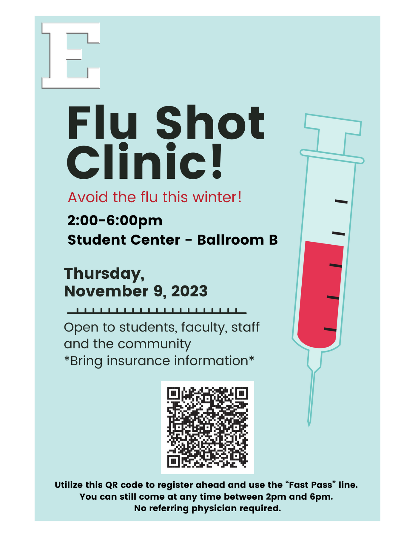 flu shot clinic flyer