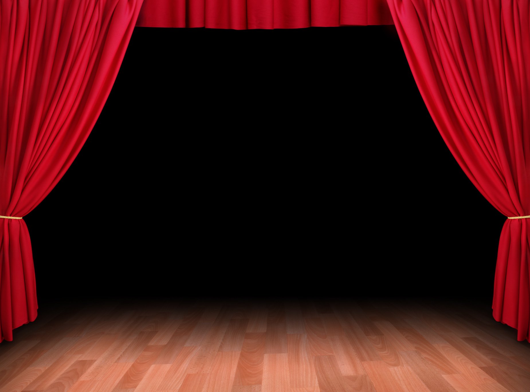 Theatre Stage with Red Curtain