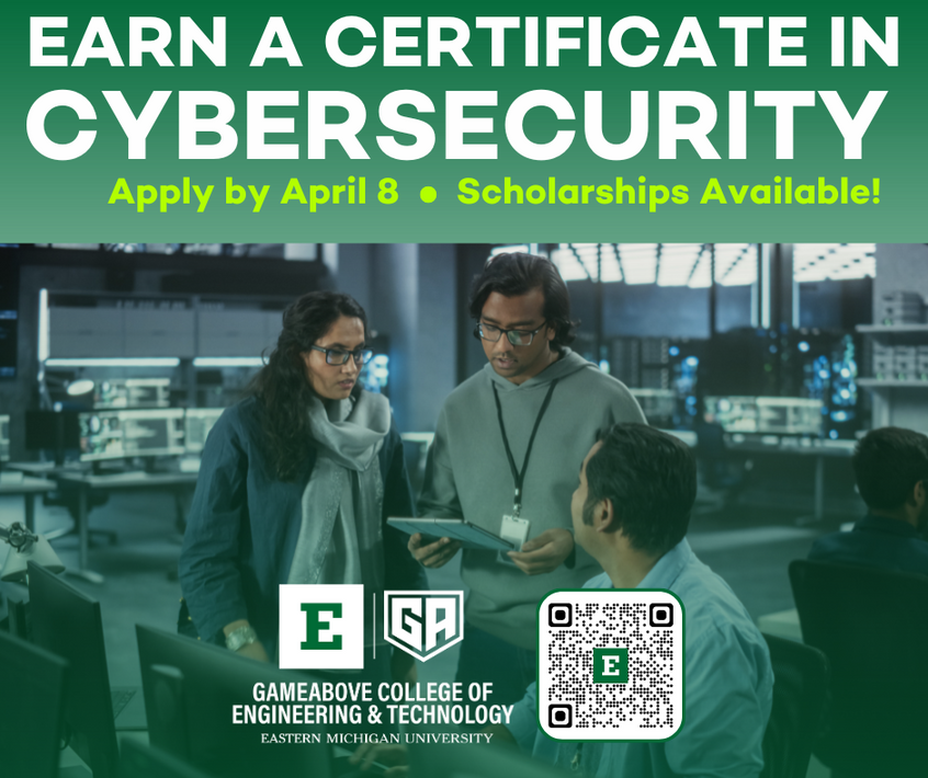 Earn a certificate in cybersecurity flyer