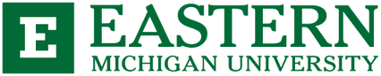 Green and white Eastern Michigan University logo