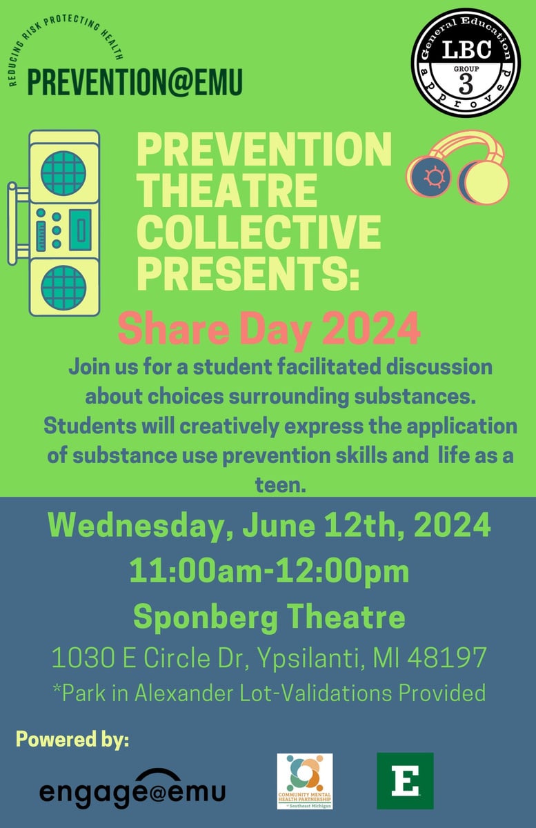 Share Day will be on Wednesday, June 12, from 11am-12pm at the Sponberg Theatre