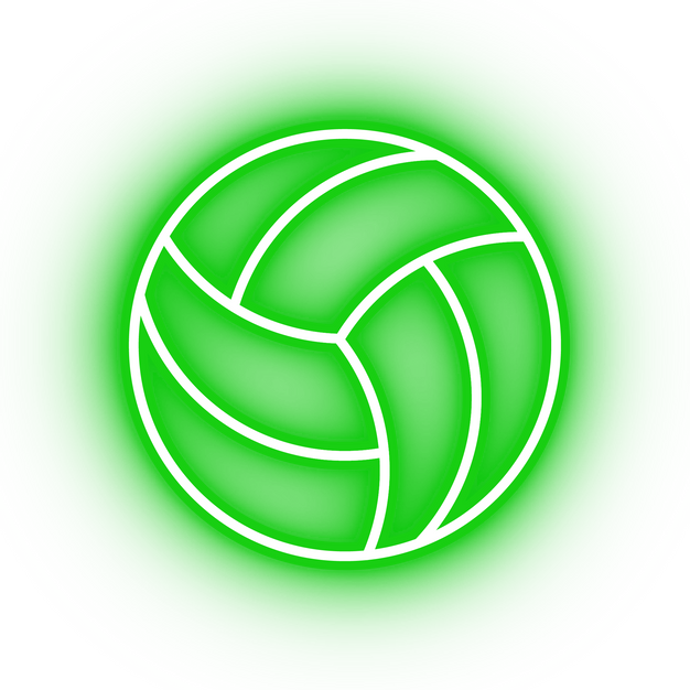 Neon green volleyball icon