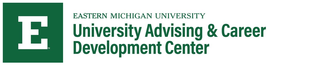 Green logo for the EMU University Advising and Career Development Center