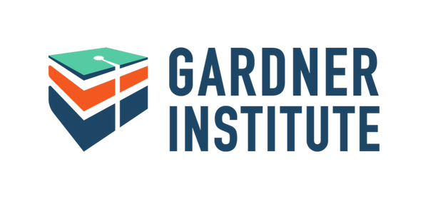 the teal, blue, and orange gardner institute logo