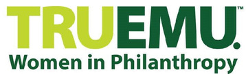 The TRUEMU Women in Philanthropy logo in green