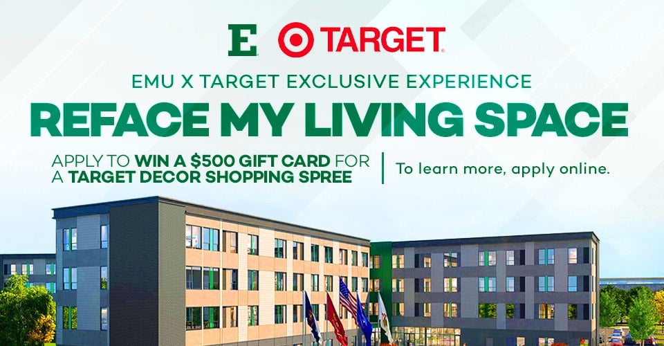 An advertisement for the Target and EMU collaboration 'Reface my living space'.