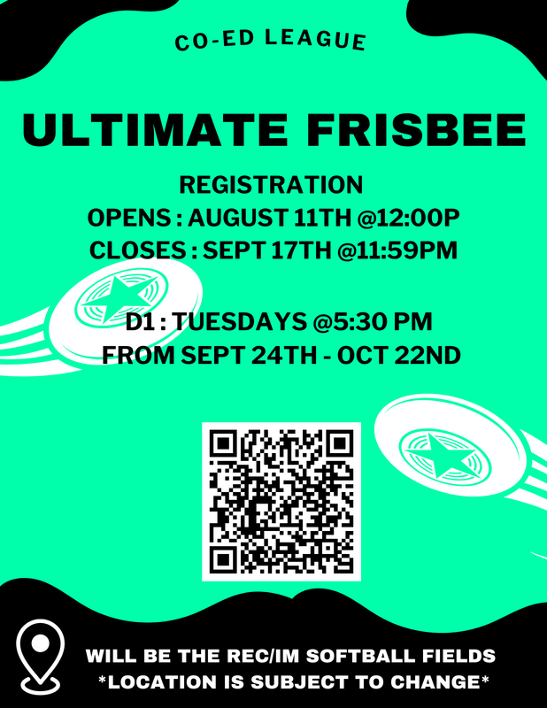 QR code for ultimate frisbee league