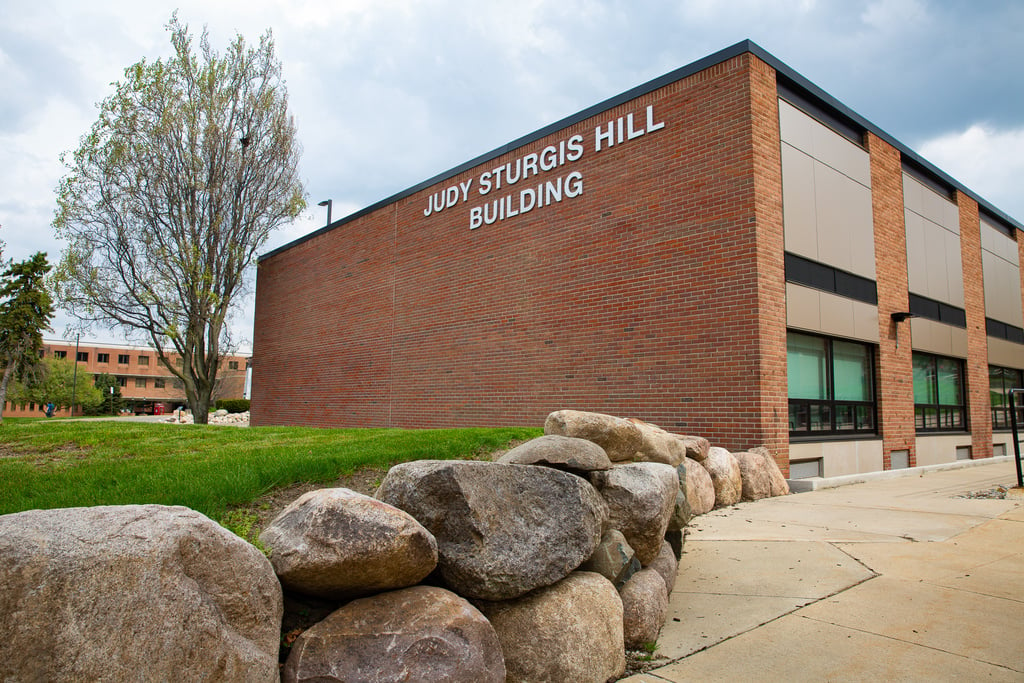 A photo of the outside of the Judy Sturgis Hill Building