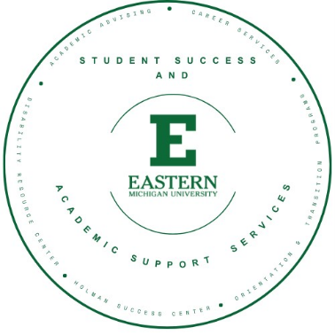 Green and white Student Success and Academic Support Services logo